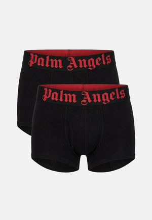 PALM ANGELS Boxer (2 paia) neri da uomo con elastico logato PLA1UMBTR11BI BL PALM ANGELS 