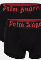 PALM ANGELS Boxer (2 paia) neri da uomo con elastico logato PLA1UMBTR11BI BL PALM ANGELS 