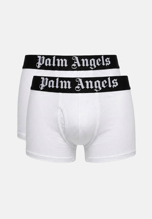PALM ANGELS Boxer (2 paia) bianchi da uomo con elastico logato PLA1UMBTR11BI WH PALM ANGELS 