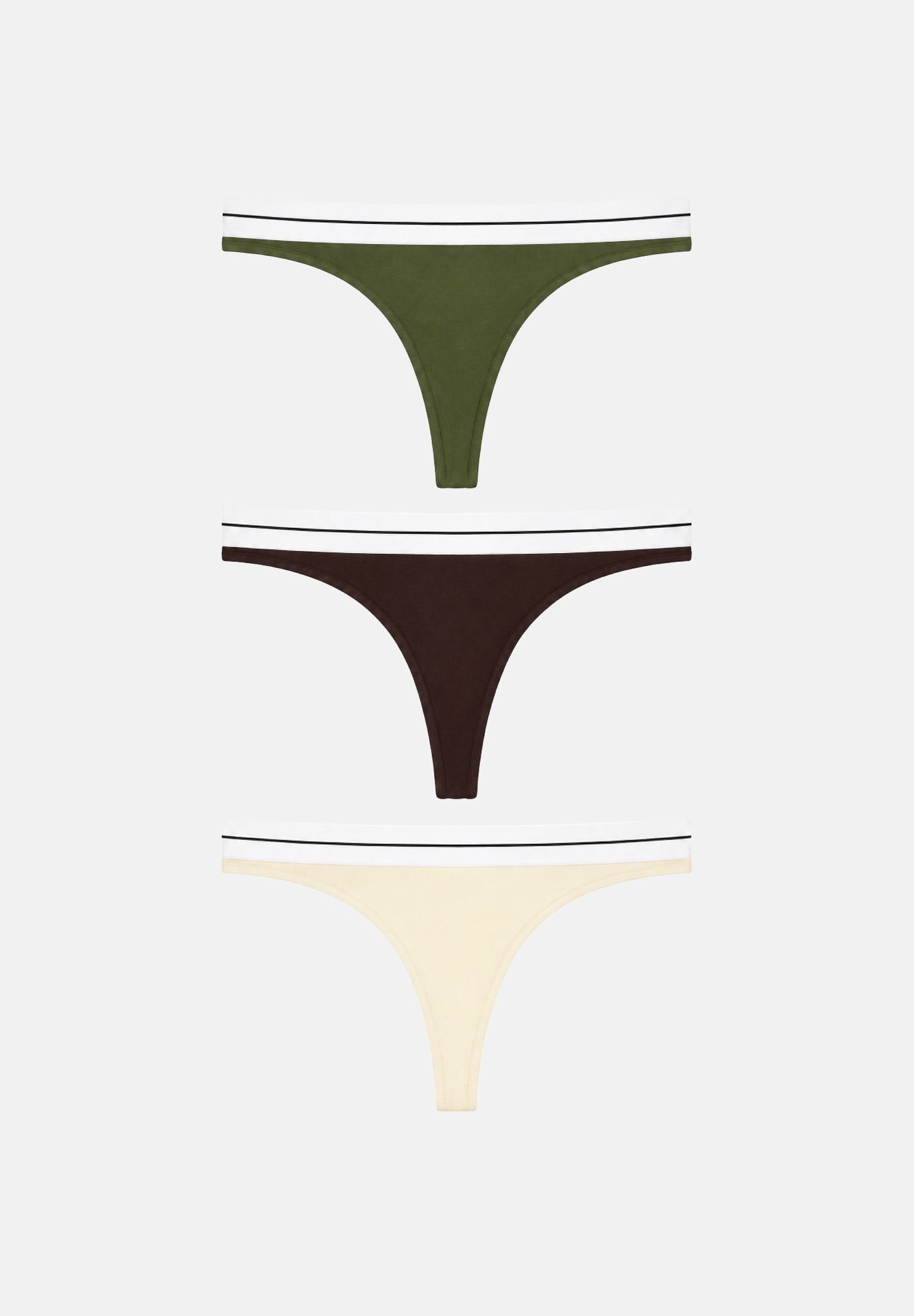 PALM ANGELS Set di tre perizomi multicolore da donna con motivo in tinta unita e fascia elastica logata a contrasto PLA1UWBT04TR AS PALM ANGELS 