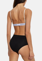 PALM ANGELS Bralette ivory-bianco da donna con coppe triangolari e fascia elastica logata.<BR/> PLA1UWTP06SI IV PALM ANGELS 