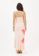PATRIZIA PEPE Abito lungo rosa da donna con rouche e stampa Flower 2A3090A765 J510 PATRIZIA PEPE 