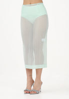 PATRIZIA PEPE Gonna midi verde acqua da donna in organza dévoré 2G1079A756 G632 PATRIZIA PEPE 