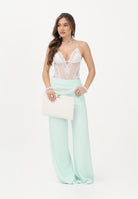 PATRIZIA PEPE Body in tulle e pizzo stretch bianco da donna 2I0143A602 W146 PATRIZIA PEPE 