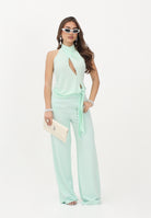 PATRIZIA PEPE Top verde acqua da donna con drappeggio e nodo laterale 2M4527J333 G632 PATRIZIA PEPE 