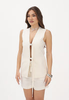 PATRIZIA PEPE Gilet panna da donna con lacci 2S1548A052 W417 PATRIZIA PEPE 