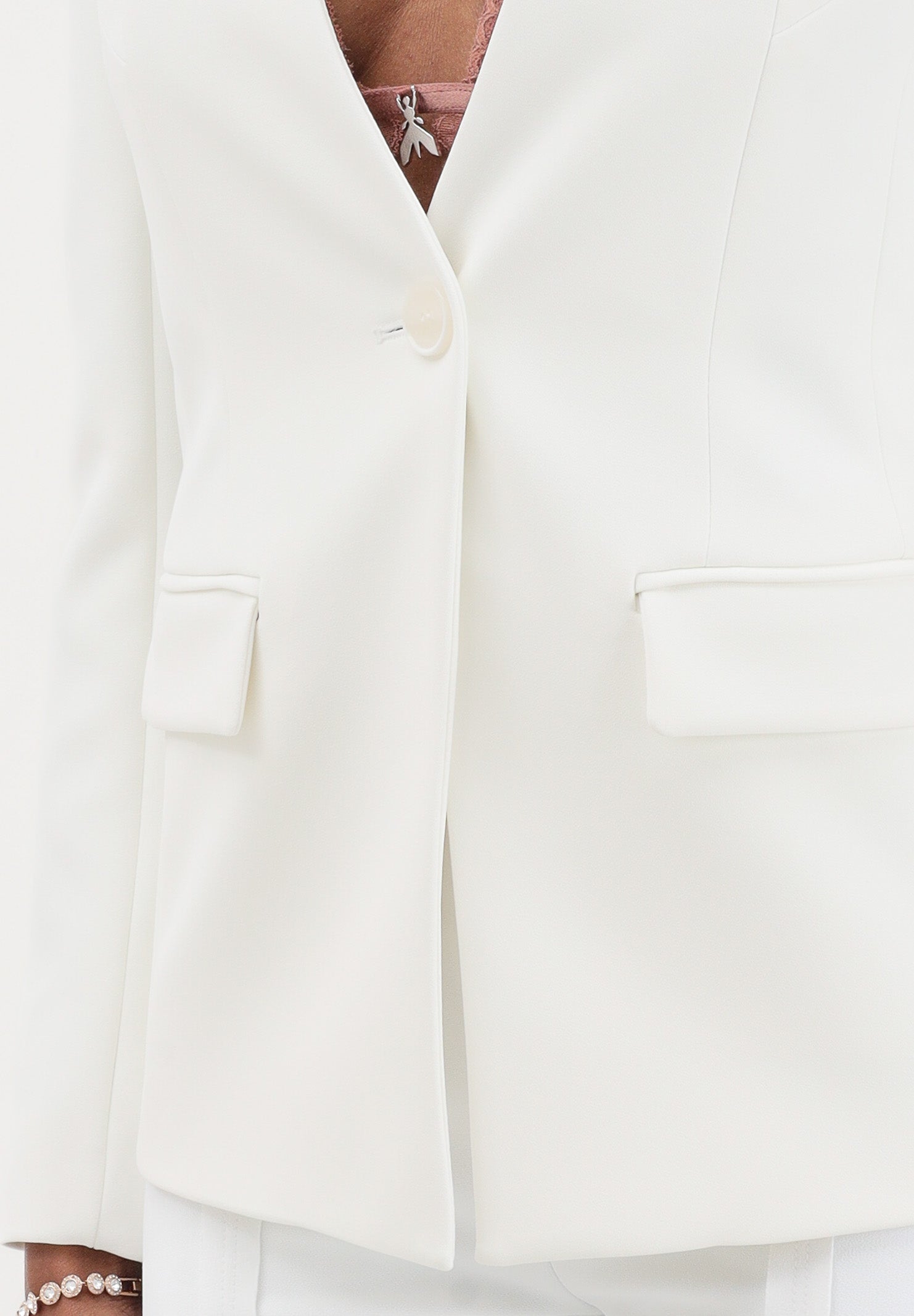 PATRIZIA PEPE Giacca monopetto bianca da donna 2S1553A737 W146 PATRIZIA PEPE 
