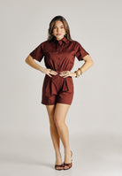 PATRIZIA PEPE Tuta corta marrone da donna 2T0095A9B9 B887 PATRIZIA PEPE 