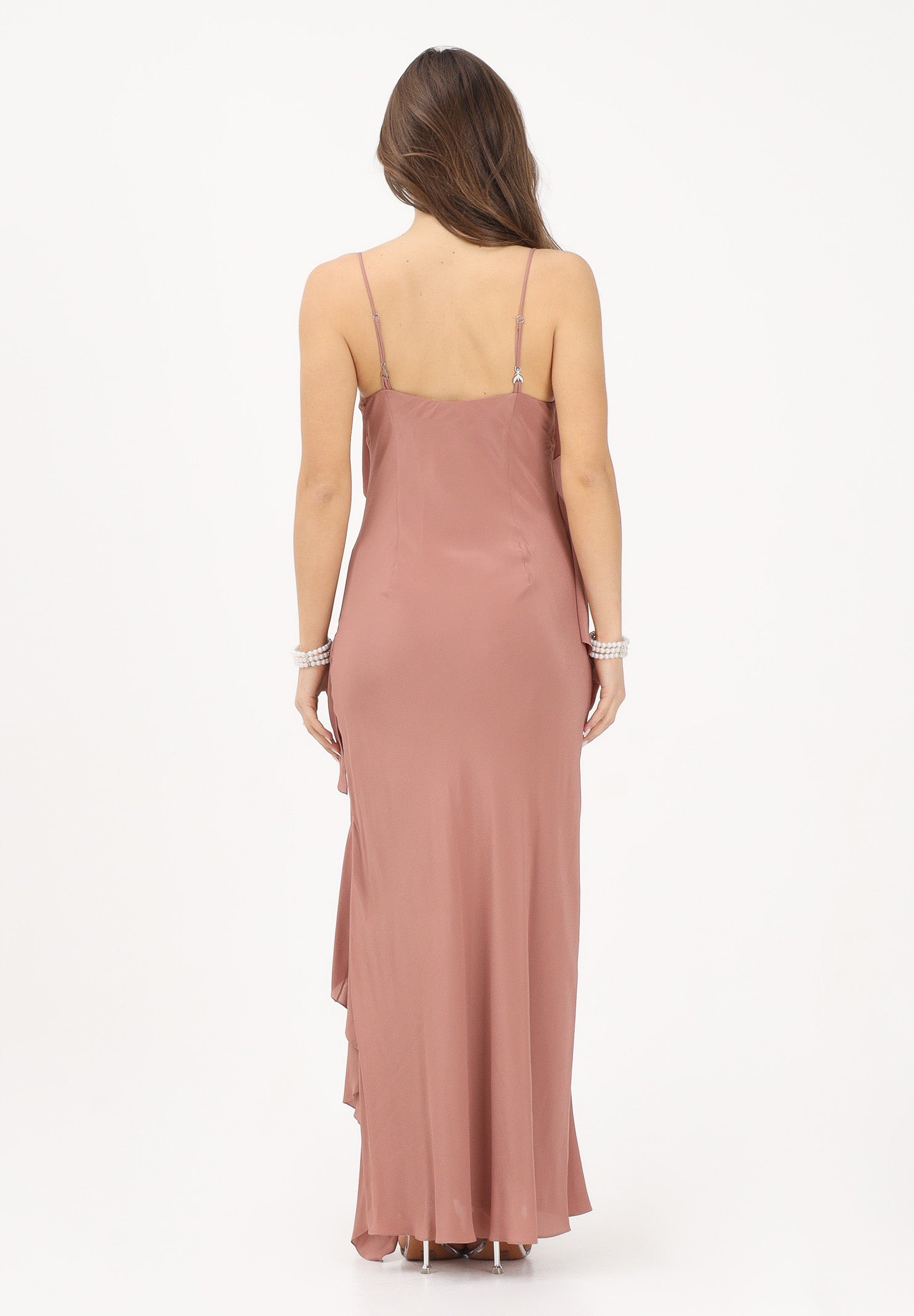 PATRIZIA PEPE Abito lungo terracotta da donna con rouche 2A3020A739 B885 PATRIZIA PEPE 