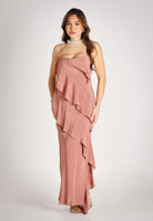 PATRIZIA PEPE Abito lungo terracotta da donna con rouche 2A3020A739 B885 PATRIZIA PEPE 