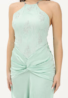 PATRIZIA PEPE Abito lungo verde menta da donna con inserto gioiello 2A3048A775 G632 PATRIZIA PEPE 
