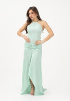 PATRIZIA PEPE Abito lungo verde menta da donna con inserto gioiello 2A3048A775 G632 PATRIZIA PEPE 