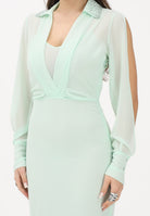 PATRIZIA PEPE Abito lungo verde menta da donna con scollo a V e maniche con cut-out 2A3059AD08 G632 PATRIZIA PEPE 