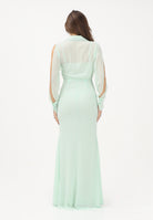 PATRIZIA PEPE Abito lungo verde menta da donna con scollo a V e maniche con cut-out 2A3059AD08 G632 PATRIZIA PEPE 