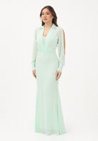 PATRIZIA PEPE Abito lungo verde menta da donna con scollo a V e maniche con cut-out 2A3059AD08 G632 PATRIZIA PEPE 