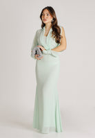 PATRIZIA PEPE Abito lungo verde menta da donna con scollo a V e maniche con cut-out 2A3059AD08 G632 PATRIZIA PEPE 