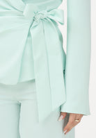 PATRIZIA PEPE Giacca verde menta da donna con chiusura wrap e cintura 2S1563A411 G632 PATRIZIA PEPE 