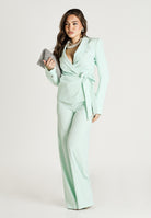PATRIZIA PEPE Giacca verde menta da donna con chiusura wrap e cintura 2S1563A411 G632 PATRIZIA PEPE 