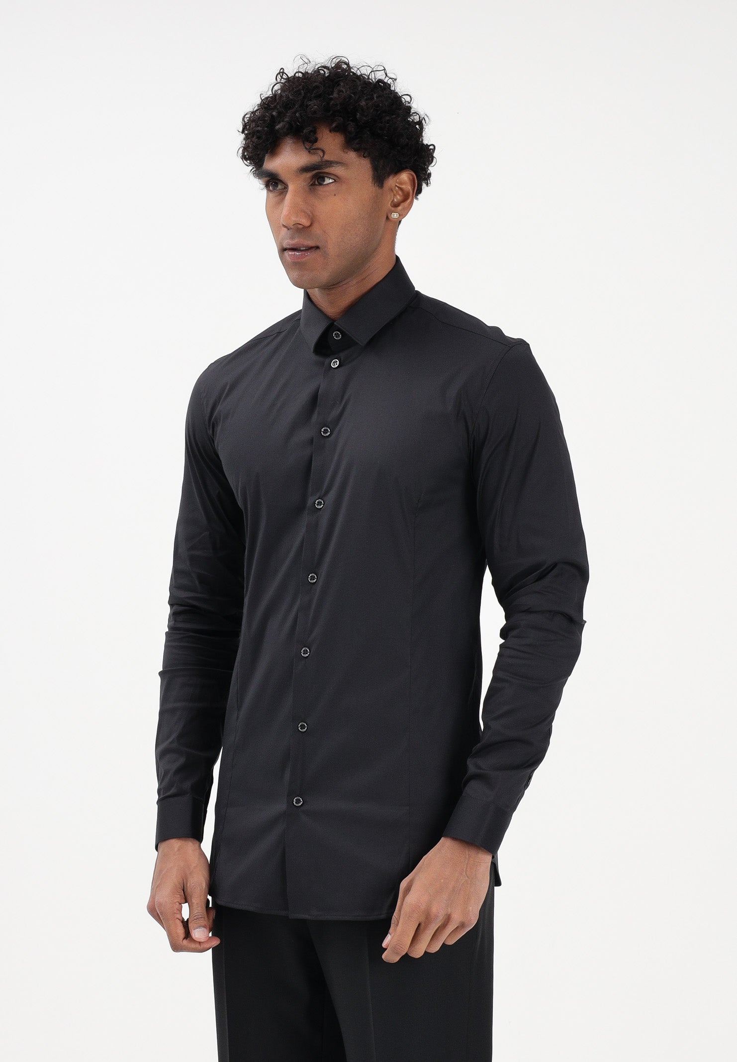 PATRIZIA PEPE Camicia a manica lunga nera da uomo 5C0055A01 K102 PATRIZIA PEPE 