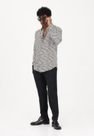 PATRIZIA PEPE Camicia a manica lunga panna da uomo con fantasia astratta 5C0310A093 FG81 PATRIZIA PEPE 