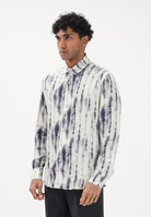 PATRIZIA PEPE Camicia a manica lunga panna da uomo con stampa grafica 5C0310A093 FG82 PATRIZIA PEPE 