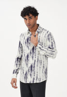 PATRIZIA PEPE Camicia a manica lunga panna da uomo con stampa grafica 5C0310A093 FG82 PATRIZIA PEPE 