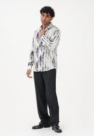 PATRIZIA PEPE Camicia a manica lunga panna da uomo con stampa grafica 5C0310A093 FG82 PATRIZIA PEPE 