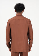 PATRIZIA PEPE Camicia a manica lunga cuoio da uomo 5C0310A093J B217 PATRIZIA PEPE 