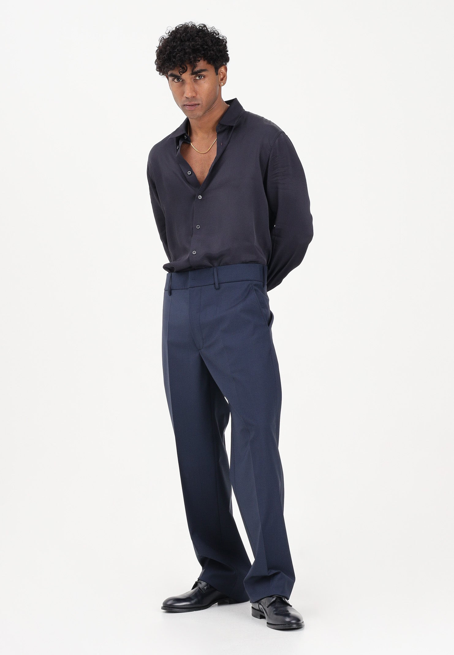 PATRIZIA PEPE Camicia a manica lunga blu da uomo 5C0310A093U C166 PATRIZIA PEPE 
