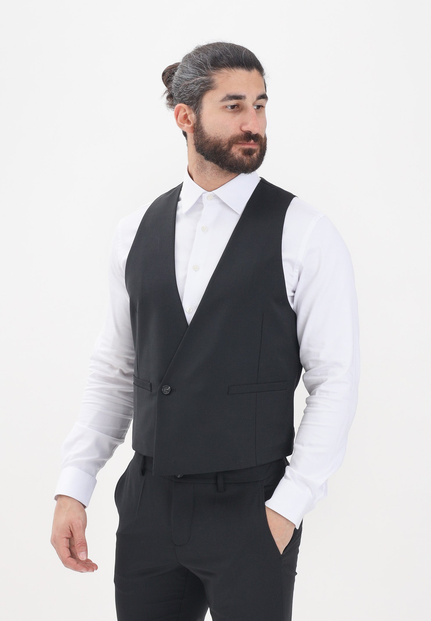PATRIZIA PEPE Gilet nero da uomo 5S0746A590 K103 PATRIZIA PEPE 