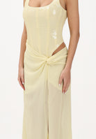 PATRIZIA PEPE Abito lungo giallo da donna con bustier in paillettes 8A1629J401 Y478 PATRIZIA PEPE 
