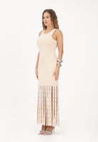 PATRIZIA PEPE Abito lungo panna da donna con frange 8A1653K324 W409 PATRIZIA PEPE 