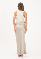 PATRIZIA PEPE Abito lungo panna e beige da donna in satin 8A1656A269 J4U7 PATRIZIA PEPE 