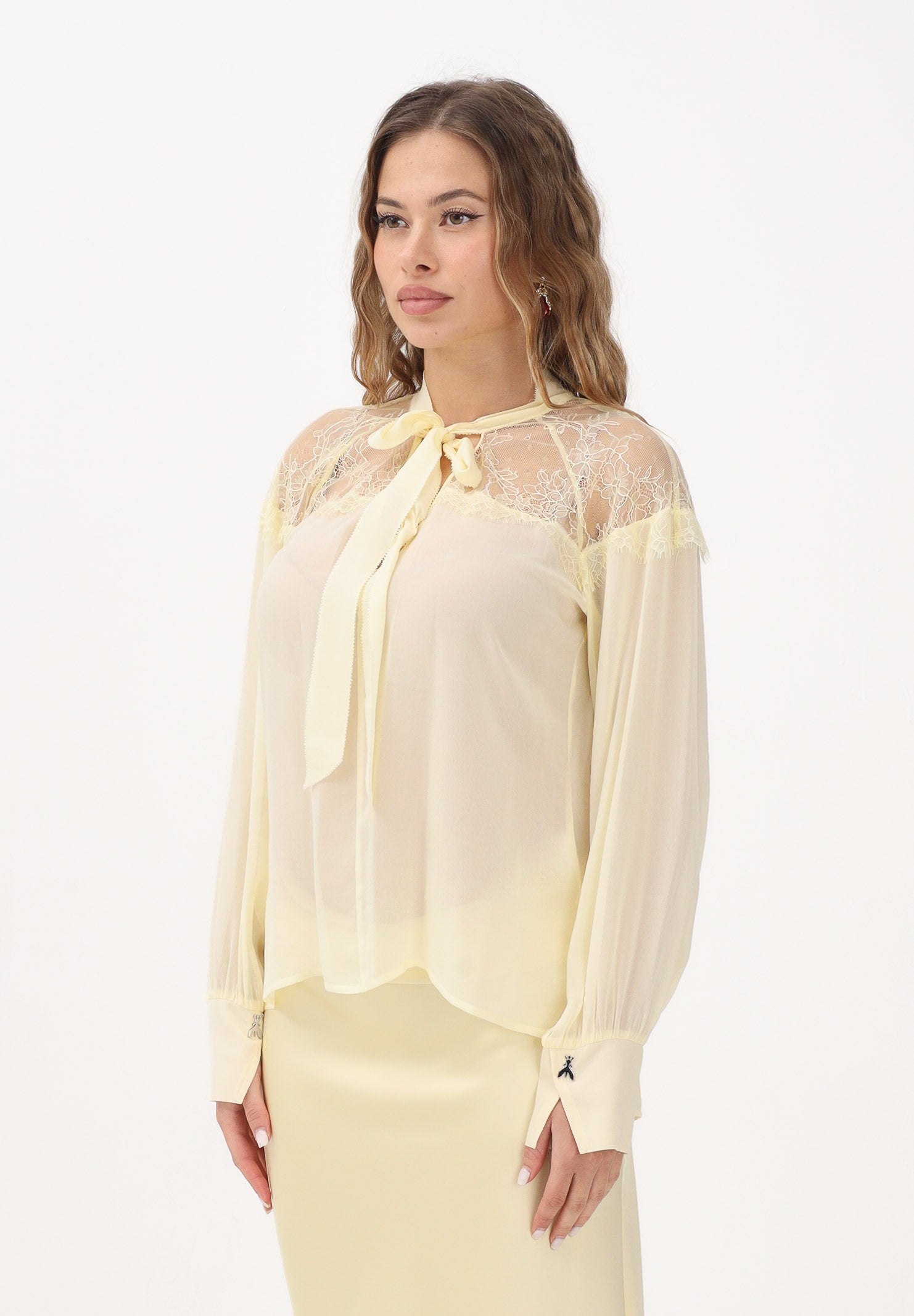 PATRIZIA PEPE Blusa gialla da donna con fiocco 8C0859A692 Y478 PATRIZIA PEPE 