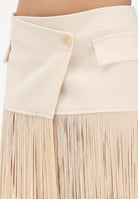 PATRIZIA PEPE Gonna mini panna da donna con frange 8F0124A6F5 W409 PATRIZIA PEPE 