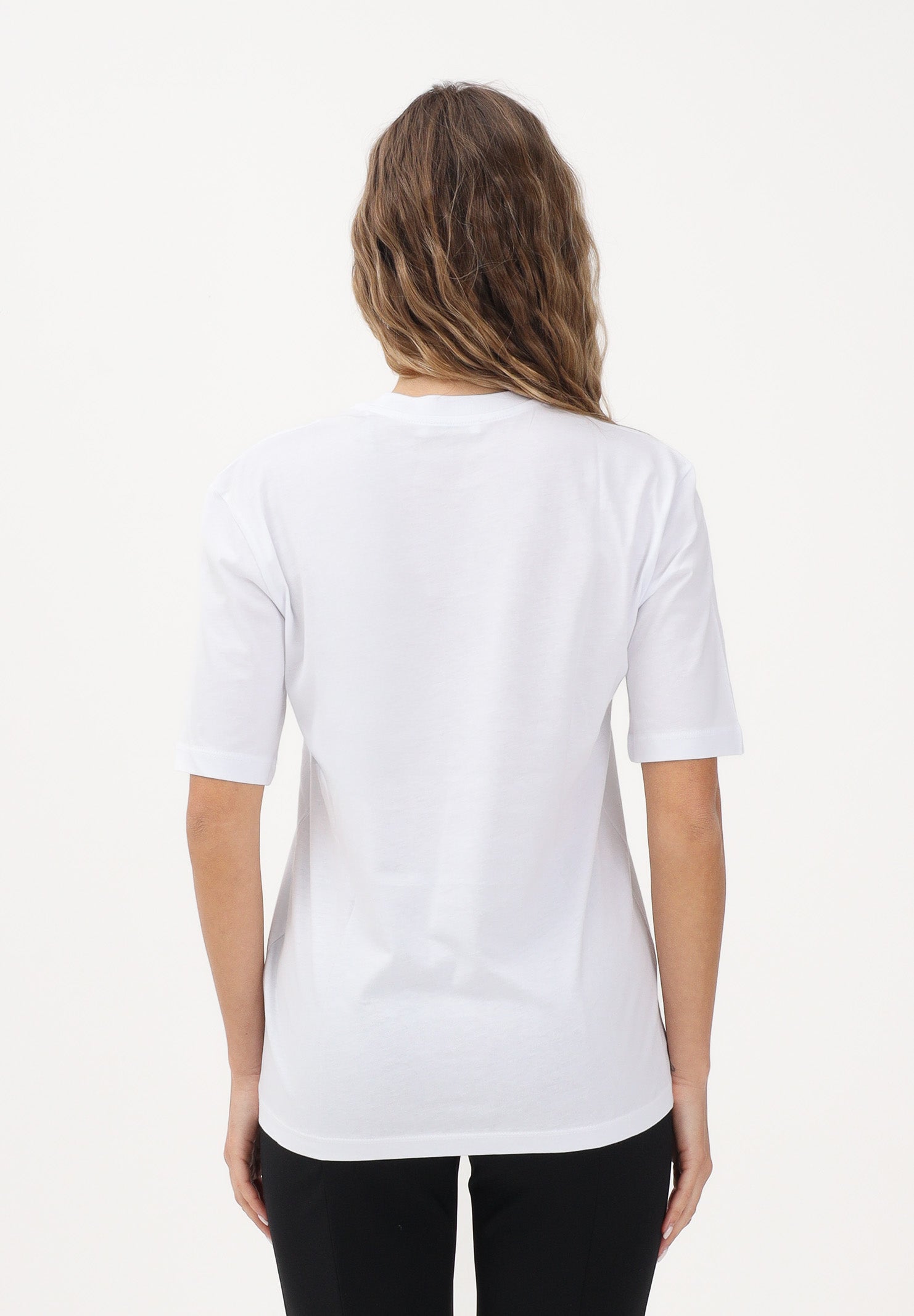 PATRIZIA PEPE T-shirt a manica corta bianca da donna con logo 8M1612J089 W103 PATRIZIA PEPE 