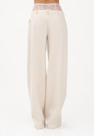 PATRIZIA PEPE Pantalone elegante panna da donna con vita in pizzo 8P0769A6F5 W409 PATRIZIA PEPE 