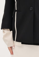 PATRIZIA PEPE Giacca monopetto nera e panna da donna 8S0571A498 FG53 PATRIZIA PEPE 