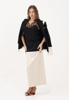 PATRIZIA PEPE Giacca monopetto nera e panna da donna 8S0571A498 FG53 PATRIZIA PEPE 