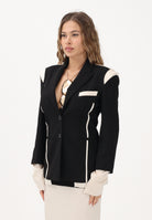 PATRIZIA PEPE Giacca monopetto nera e panna da donna 8S0571A498 FG53 PATRIZIA PEPE 