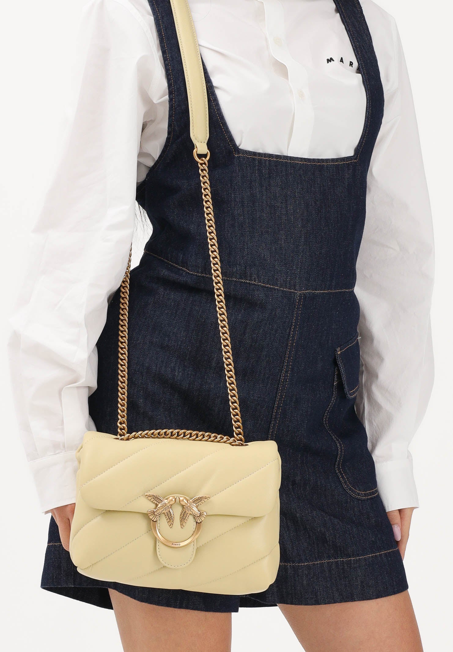 PINKO Borsa a tracolla Mini Love Bag Puff giallo vaniglia da donna 100039A0F2 C39Q PINKO 