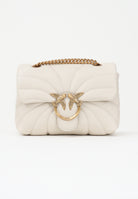 PINKO Borsa a tracolla Mini Love Bag Puff panna da donna in nappa con trapuntatura Butterfly 100039A1EX Z14Q PINKO 