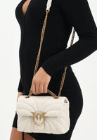 PINKO Borsa a tracolla Mini Love Bag Puff panna da donna in nappa con trapuntatura Butterfly 100039A1EX Z14Q PINKO 