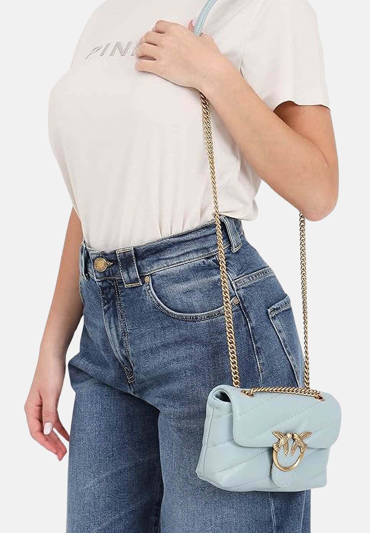 PINKO Borsa a tracolla Baby Love Bag Puff celeste da donna 100040A0F2 E37Q PINKO 