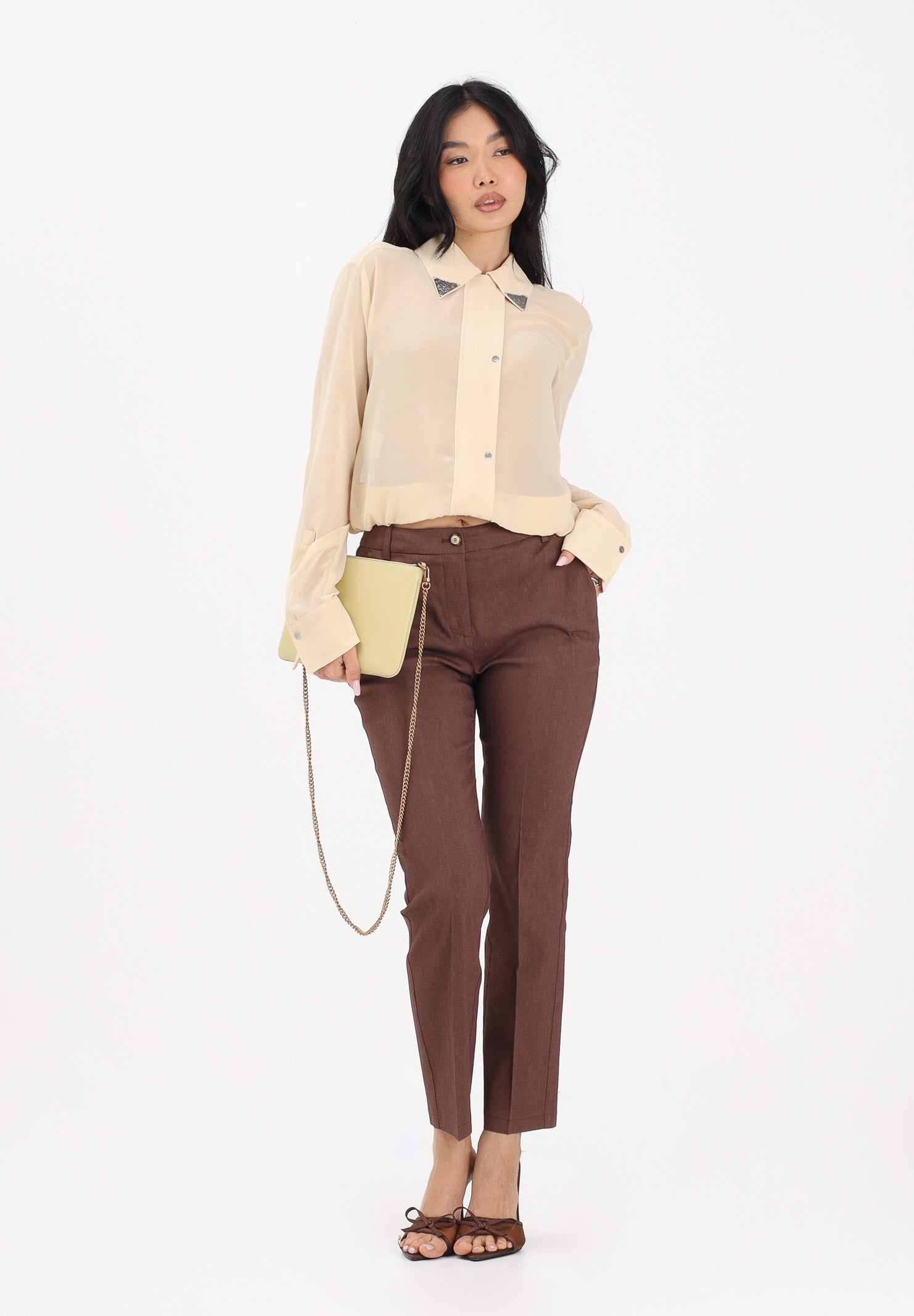 PINKO Pantalone elegante marrone da donna 100155A34I L78 PINKO 
