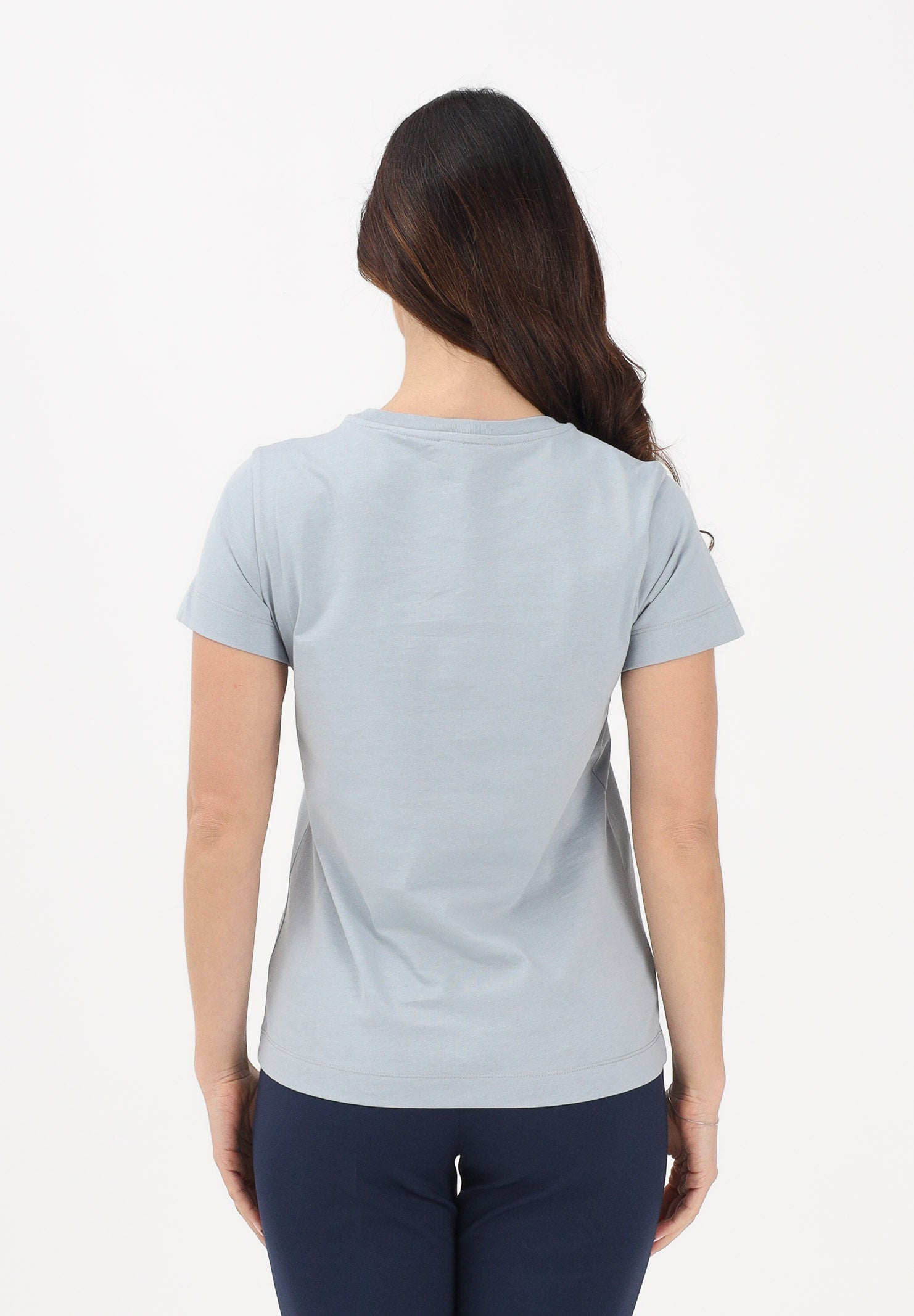 PINKO T-shirt a manica corta azzurro arona da donna con ricamo logo Love Birds 100355A339 E87 PINKO 