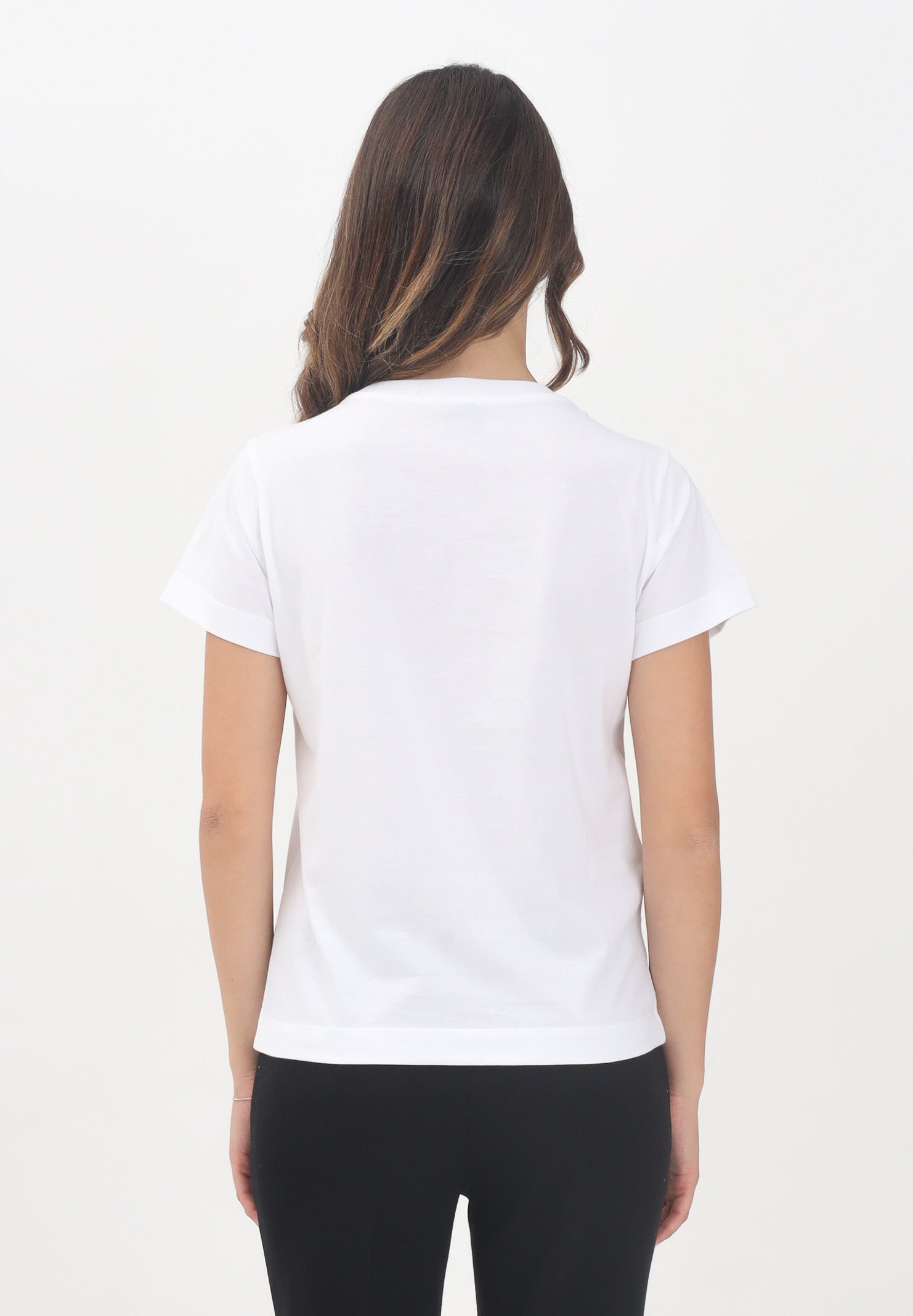 PINKO T-shirt a manica corta bianca da donna con logo 100373A2RE Z04 PINKO 