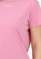 PINKO T-shirt a manica corta rosa da donna con logo 100373A34F Q48 PINKO 