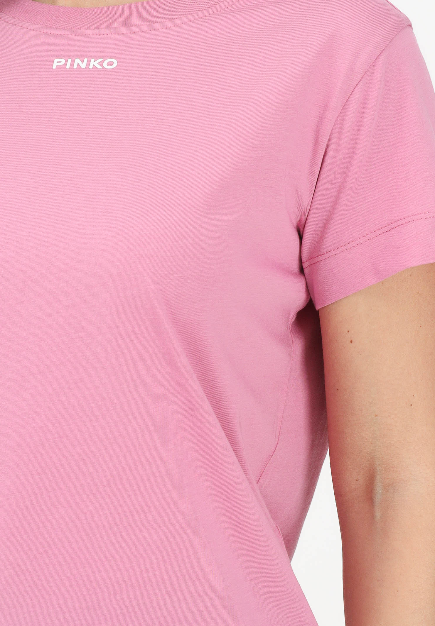 PINKO T-shirt a manica corta rosa da donna con logo 100373A34F Q48 PINKO 