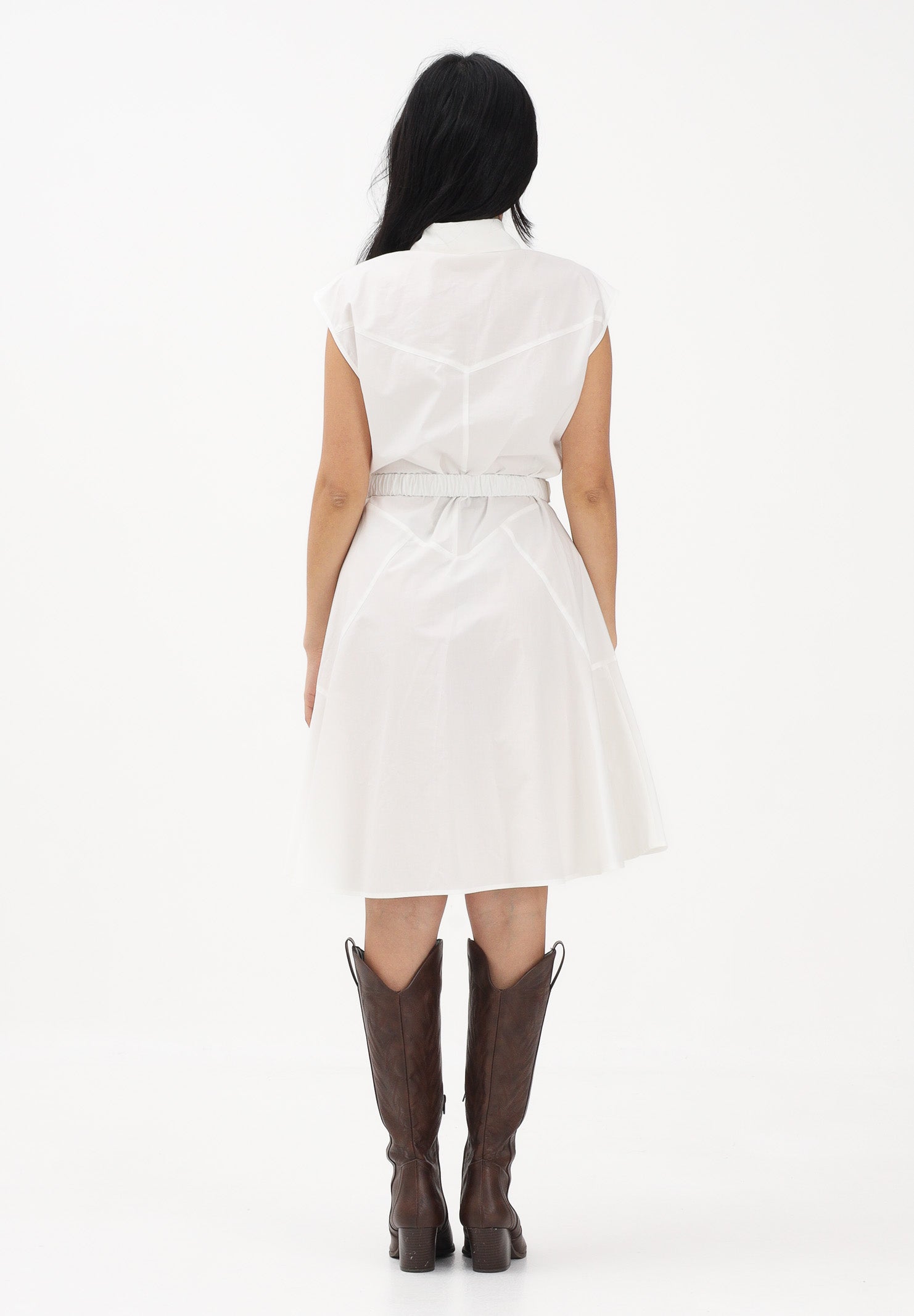 PINKO Abito chemisier bianco da donna con cintura 103111A2LD Z05 PINKO 